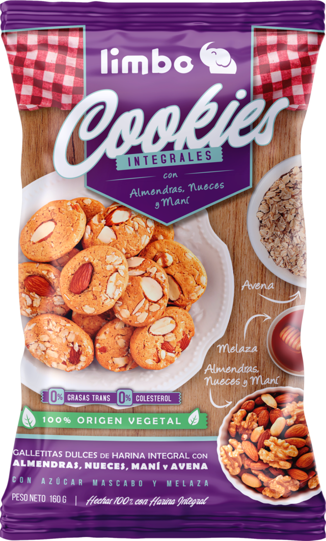 LIMBUS COOKIES ALMENDRAS NUECES Y MANI X 160 G 18