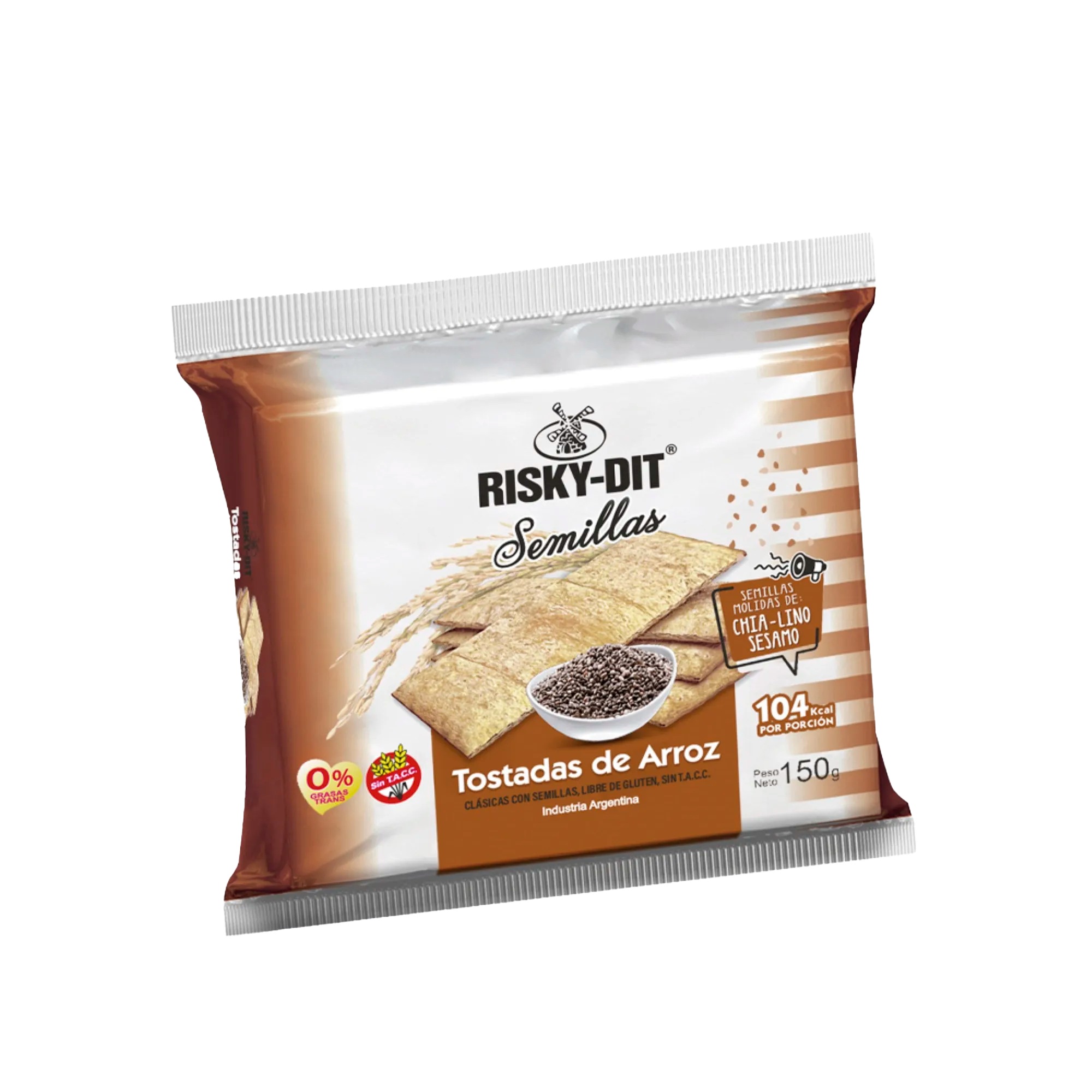 RISKY-DIT TOSTADAS DE ARROZ SEMILLAS X 150 G 24 
