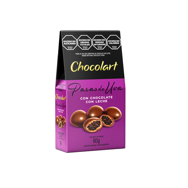 CHOCOLART PASAS CON LECHE X 80 G 24